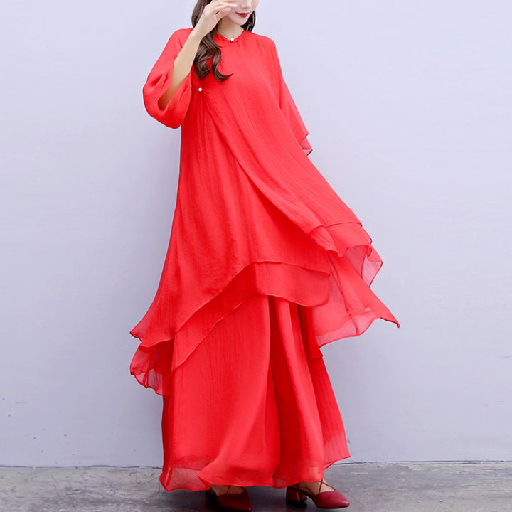 Buddha Stones 3Pcs Yoga Chiffon Clothing Uniform Meditation Zen Practice Women's Set - image 30