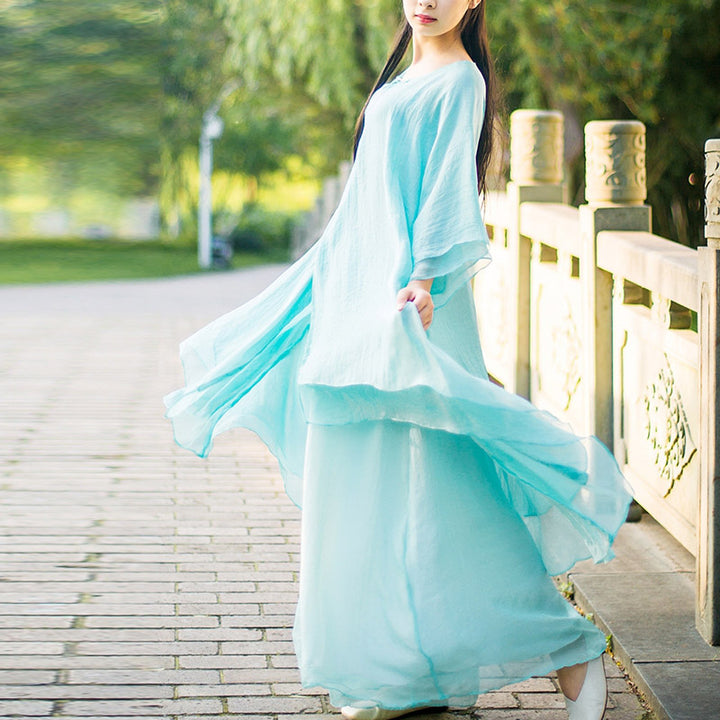 Buddha Stones 3Pcs Yoga Chiffon Clothing Uniform Meditation Zen Practice Women's Set - image 1