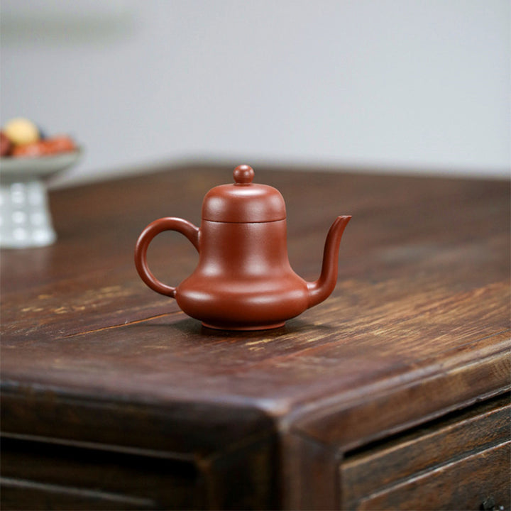 Buddha Stones Vintage Bamboo Peach Blossom Purple Clay Kung Fu Teapot - image 16