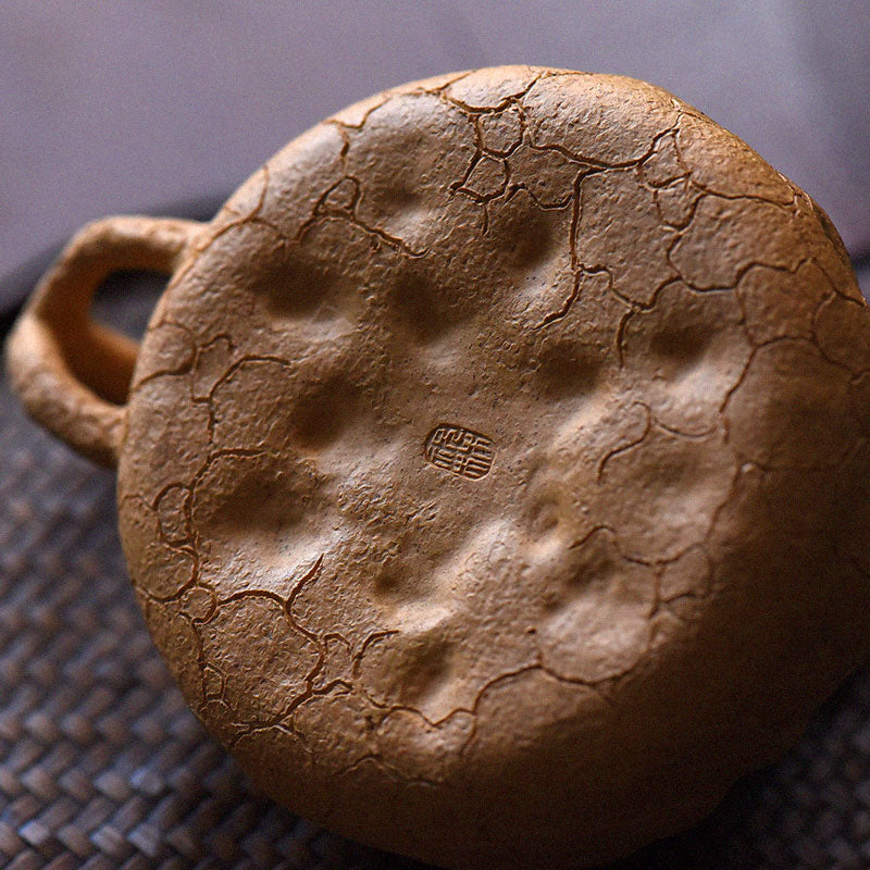 Buddha Stones Handmade Vintage Tree Texture Purple Clay Kung Fu Teapot 220ml - image 3