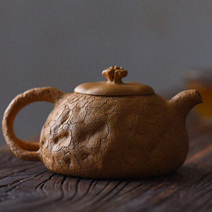 Buddha Stones Handmade Vintage Tree Texture Purple Clay Kung Fu Teapot 220ml - image 9