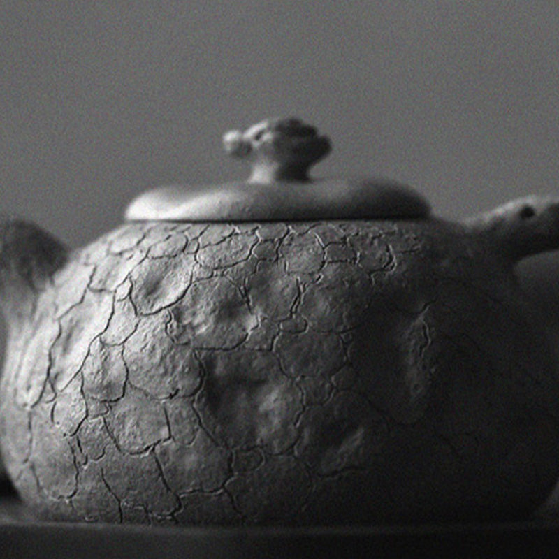 Buddha Stones Handmade Vintage Tree Texture Purple Clay Kung Fu Teapot 220ml - image 19