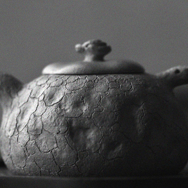 Buddha Stones Handmade Vintage Tree Texture Purple Clay Kung Fu Teapot 220ml - image 19