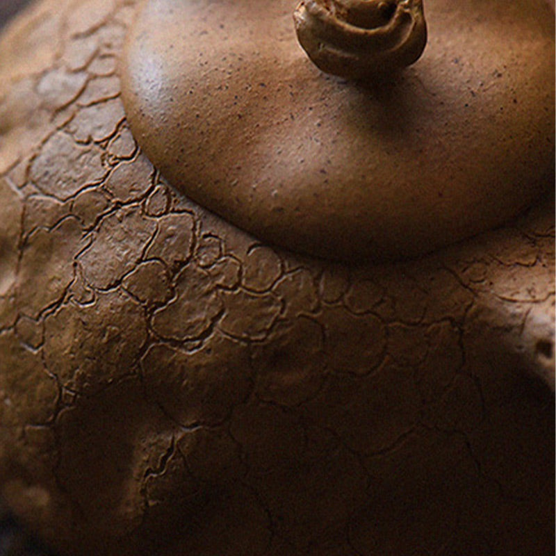 Buddha Stones Handmade Vintage Tree Texture Purple Clay Kung Fu Teapot 220ml - image 13