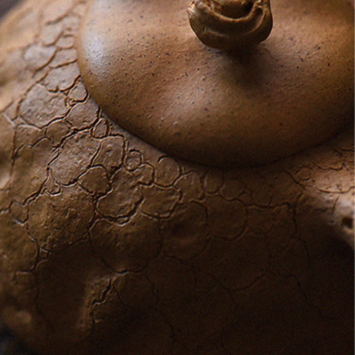 Buddha Stones Handmade Vintage Tree Texture Purple Clay Kung Fu Teapot 220ml - image 13