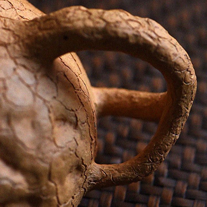 Buddha Stones Handmade Vintage Tree Texture Purple Clay Kung Fu Teapot 220ml - image 14