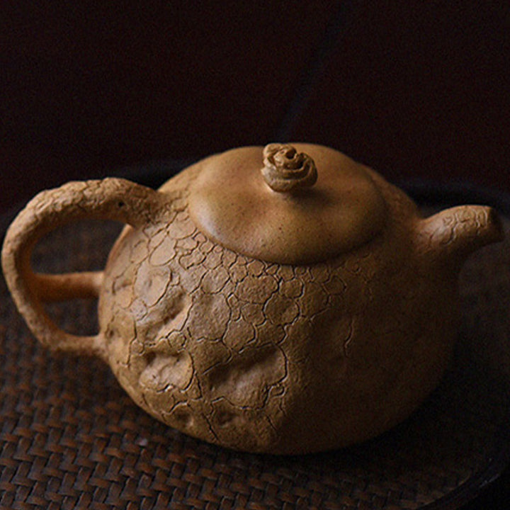 Buddha Stones Handmade Vintage Tree Texture Purple Clay Kung Fu Teapot 220ml - image 8