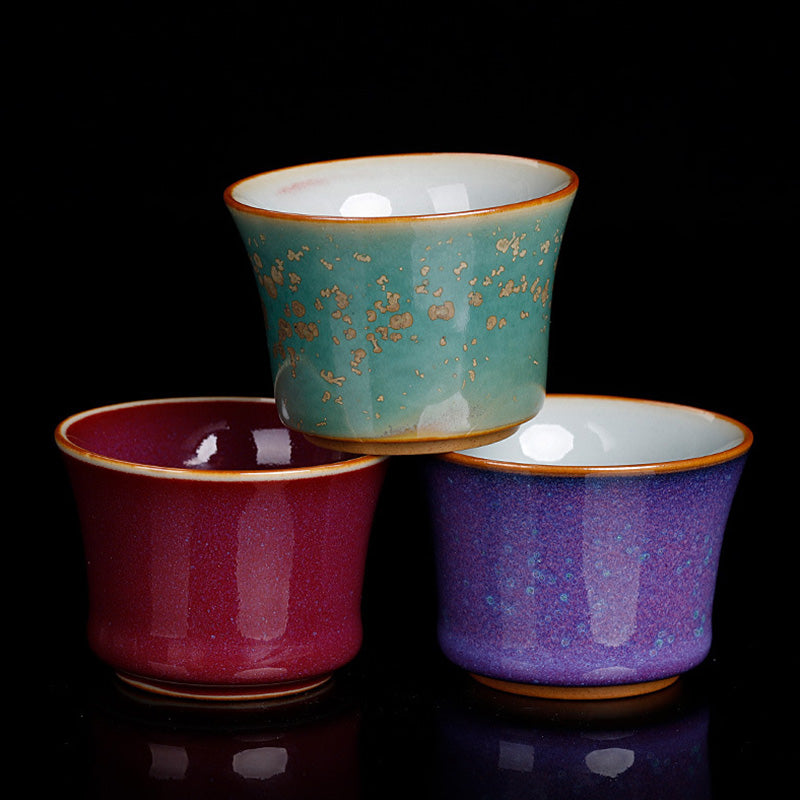 Buddha Stones Kiln Change Ceramic Bamboo Design Teacup Kung Fu Tea Cup - image 1
