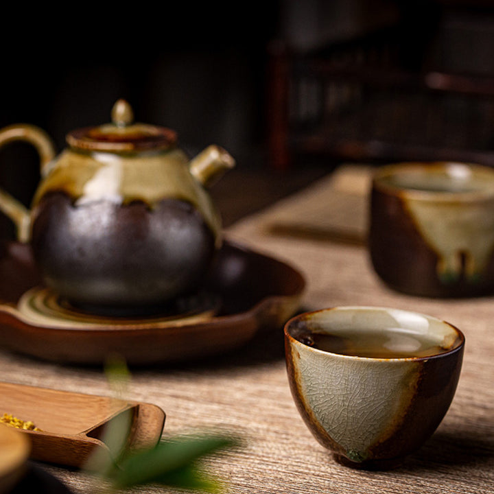 Buddha Stones Retro Brown Kiln Change Ceramic Teacup Kung Fu Tea Cup - image 10