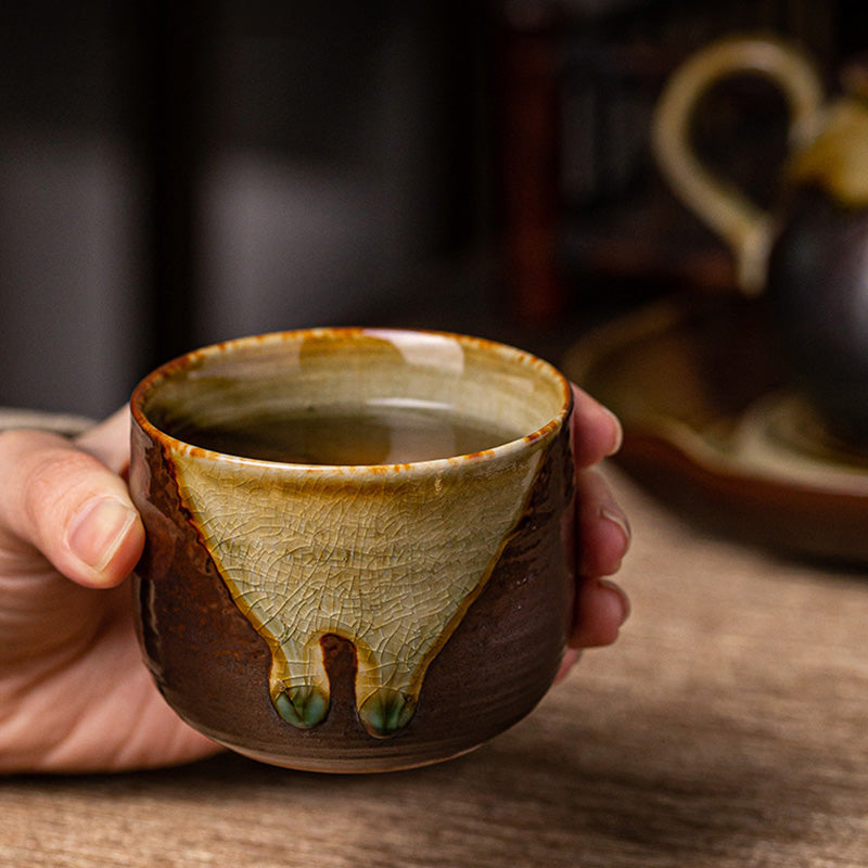 Buddha Stones Retro Brown Kiln Change Ceramic Teacup Kung Fu Tea Cup - image 13