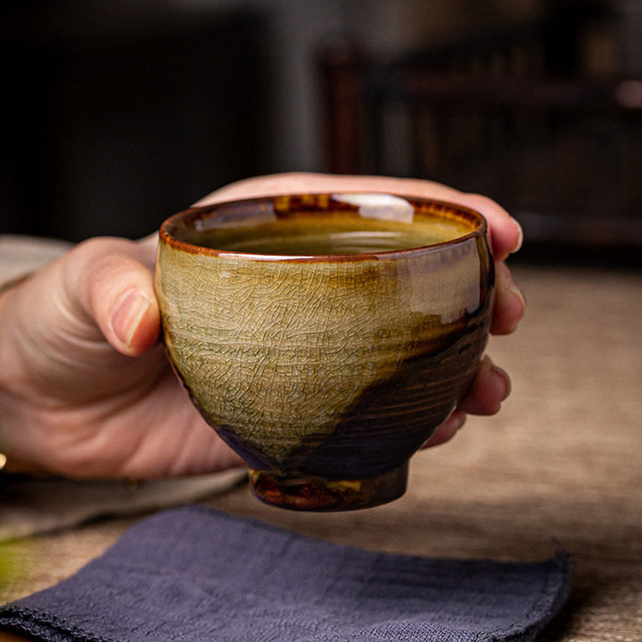 Buddha Stones Retro Brown Kiln Change Ceramic Teacup Kung Fu Tea Cup - image 3