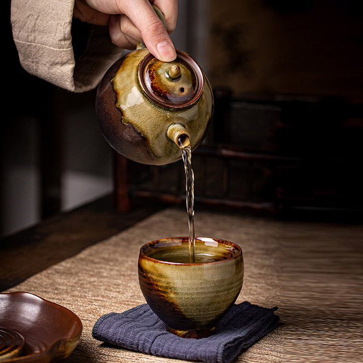 Buddha Stones Retro Brown Kiln Change Ceramic Teacup Kung Fu Tea Cup - image 4