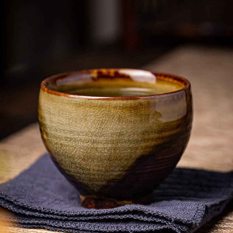 Buddha Stones Retro Brown Kiln Change Ceramic Teacup Kung Fu Tea Cup - image 2