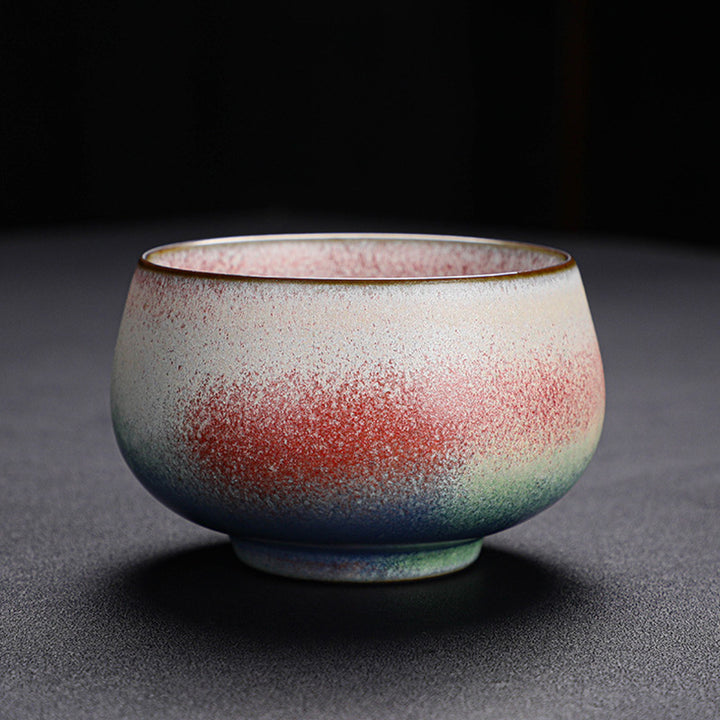 Buddha Stones Retro Red Gradient Kiln Change Ceramic Teacup Kung Fu Tea Cup - 8.5cm*5.2cm*160ml - image 5
