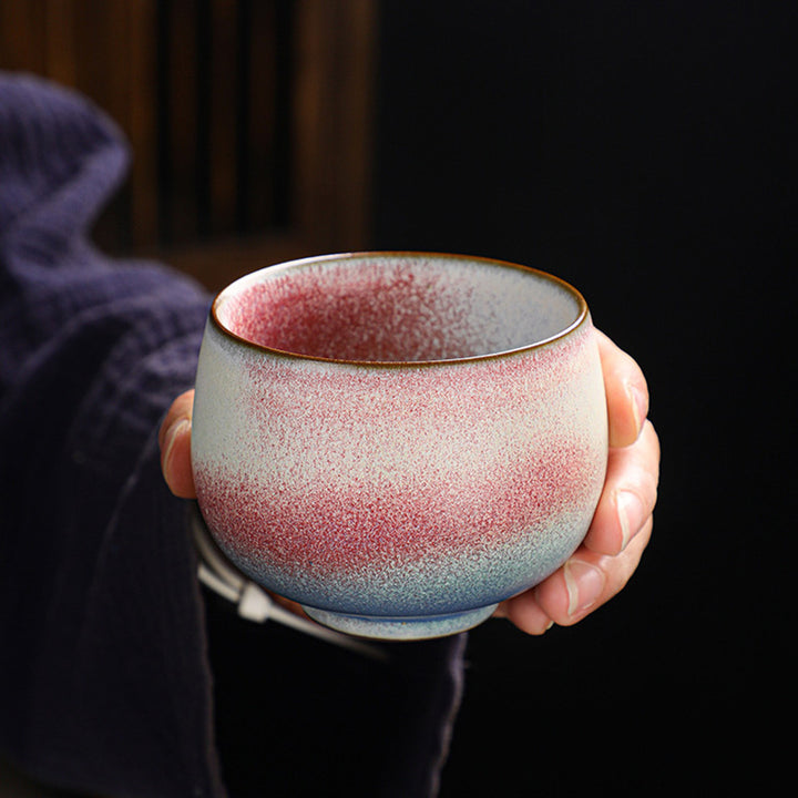 Buddha Stones Retro Red Gradient Kiln Change Ceramic Teacup Kung Fu Tea Cup - image 2