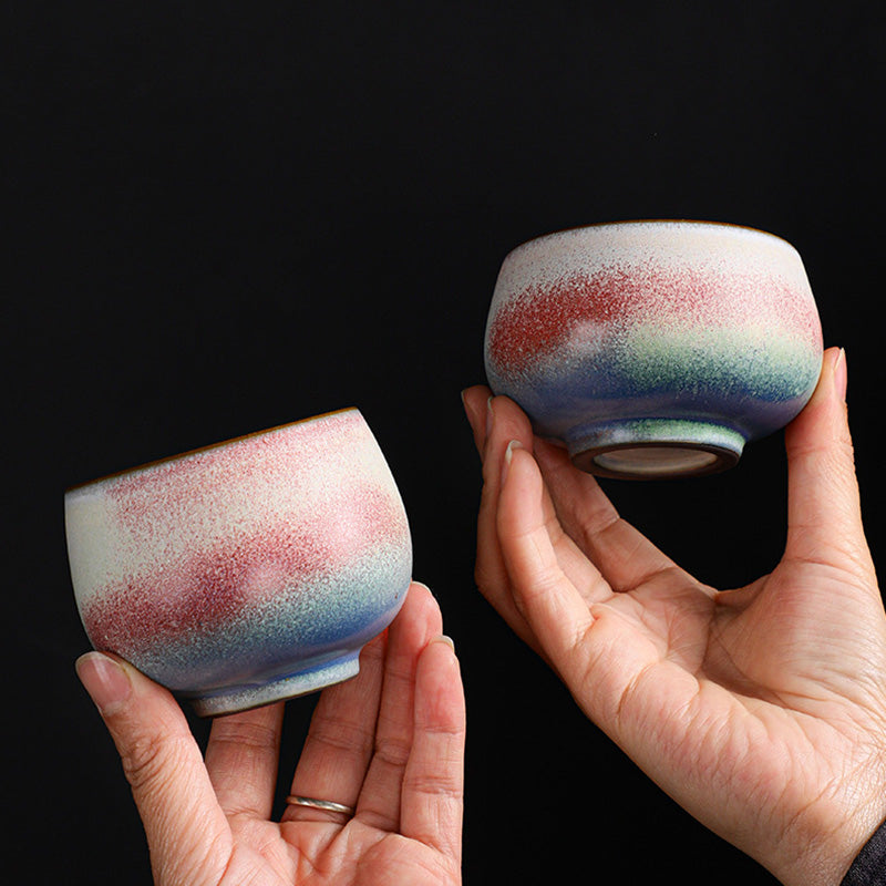 Buddha Stones Retro Red Gradient Kiln Change Ceramic Teacup Kung Fu Tea Cup - image 9