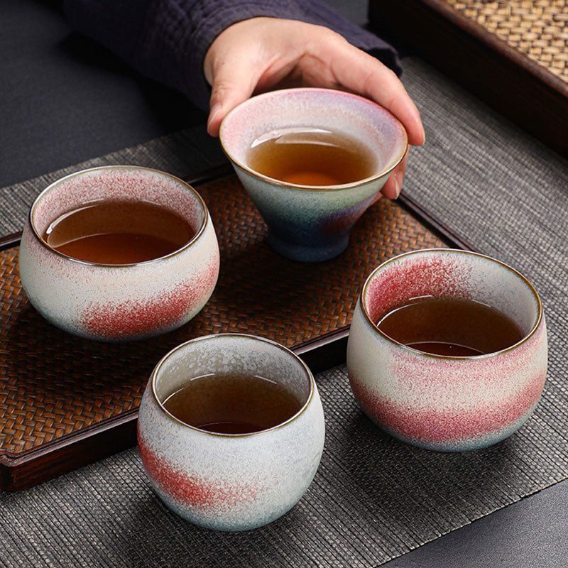 Buddha Stones Retro Red Gradient Kiln Change Ceramic Teacup Kung Fu Tea Cup - image 0