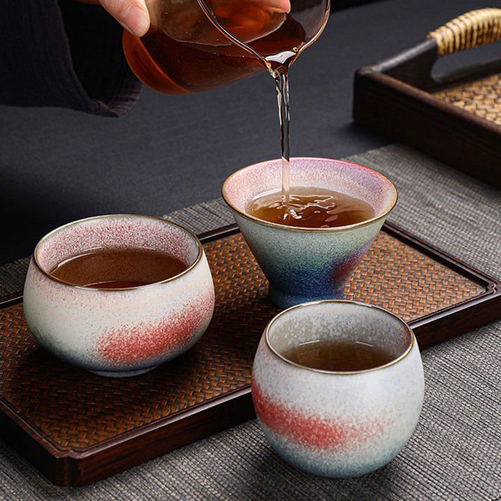Buddha Stones Retro Red Gradient Kiln Change Ceramic Teacup Kung Fu Tea Cup - image 10