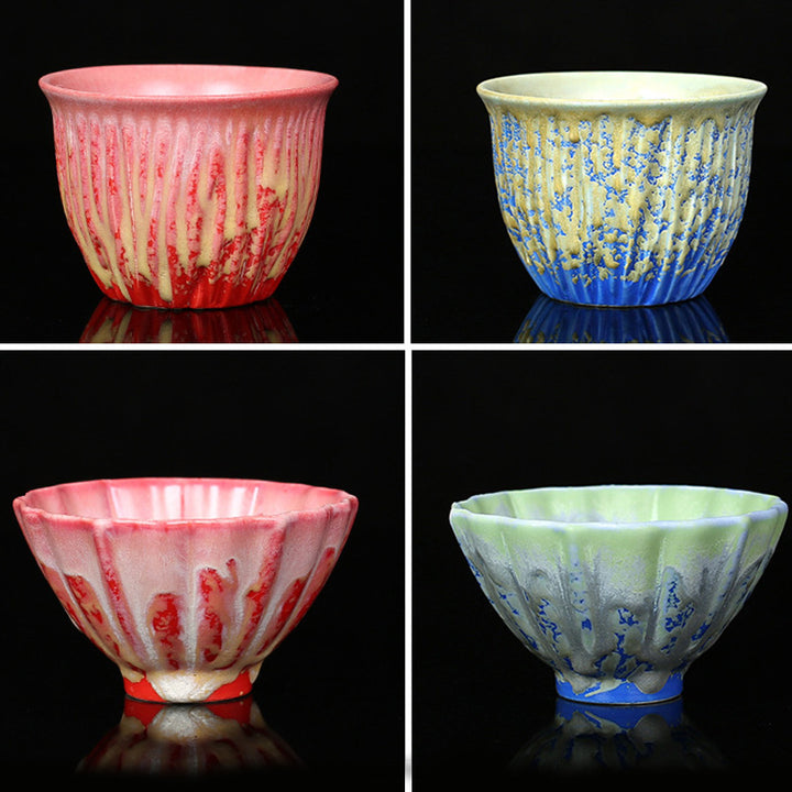 Buddha Stones Retro Blue Red Gradient Lotus Pattern Kiln Change Ceramic Teacup Kung Fu Tea Cup Bowl - image 17