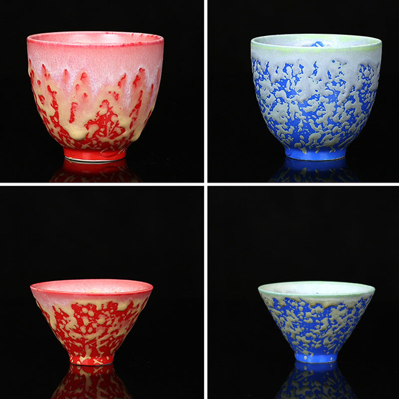 Buddha Stones Retro Blue Red Gradient Lotus Pattern Kiln Change Ceramic Teacup Kung Fu Tea Cup Bowl - image 18