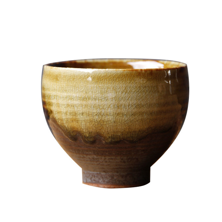 Buddha Stones Vintage Brown Beige Kiln Change Ceramic Teacup Kung Fu Tea Cup Bowl - image 3