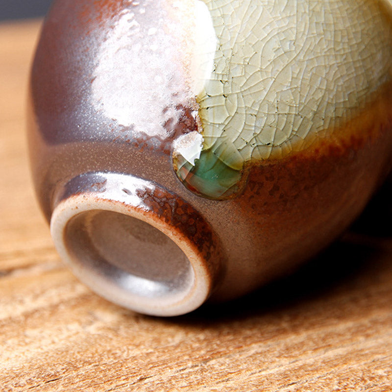 Buddha Stones Vintage Brown Beige Kiln Change Ceramic Teacup Kung Fu Tea Cup Bowl - image 14