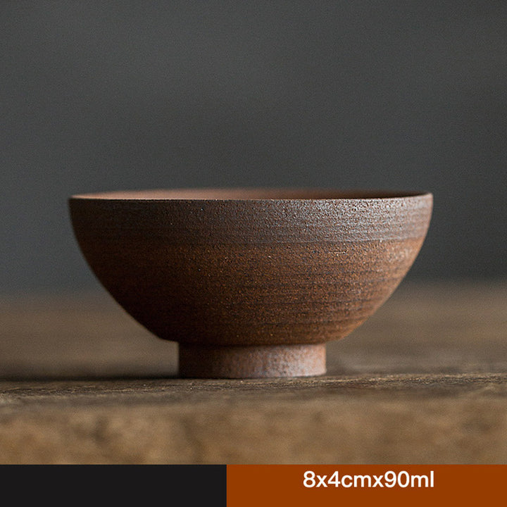 Buddha Stones Handcrafted Retro Brown Ceramic Teacup Kung Fu Tea Cup - 8x4cmx90ml - image 8
