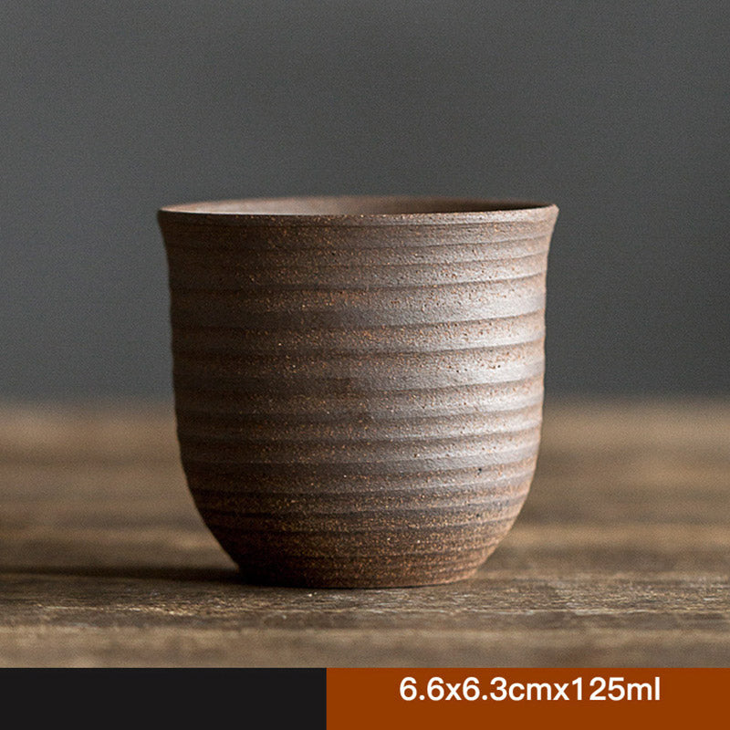 Buddha Stones Handcrafted Retro Brown Ceramic Teacup Kung Fu Tea Cup - 6.6x6.3cmx125ml - image 7