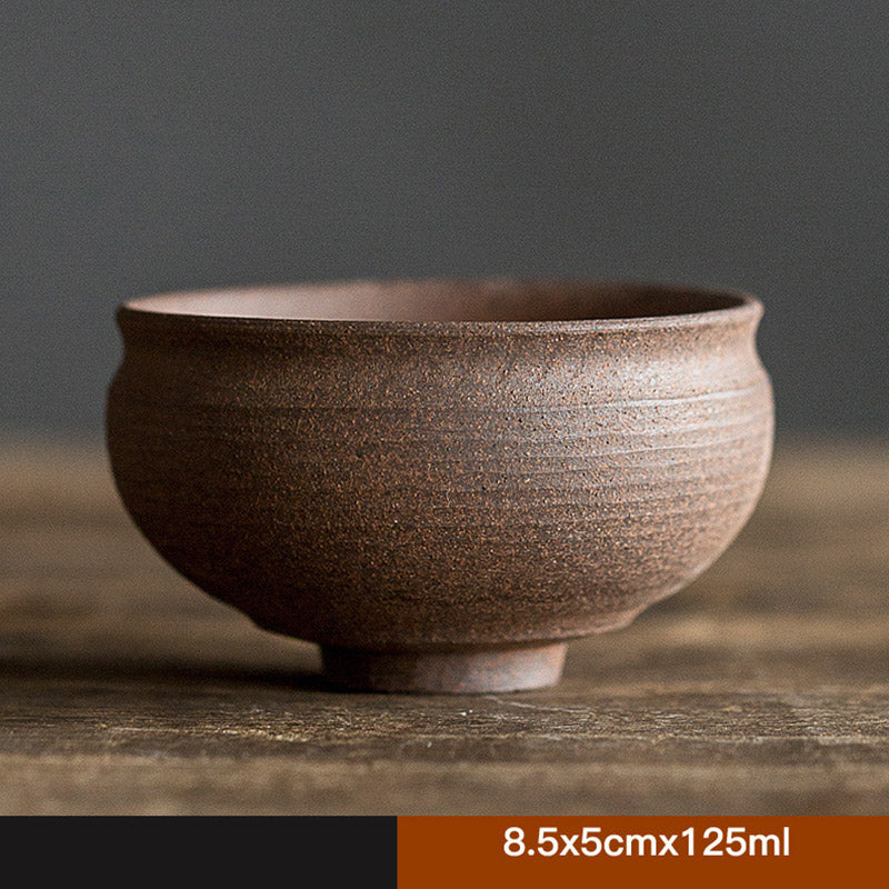 Buddha Stones Handcrafted Retro Brown Ceramic Teacup Kung Fu Tea Cup - 8.5x5cmx125ml - image 9