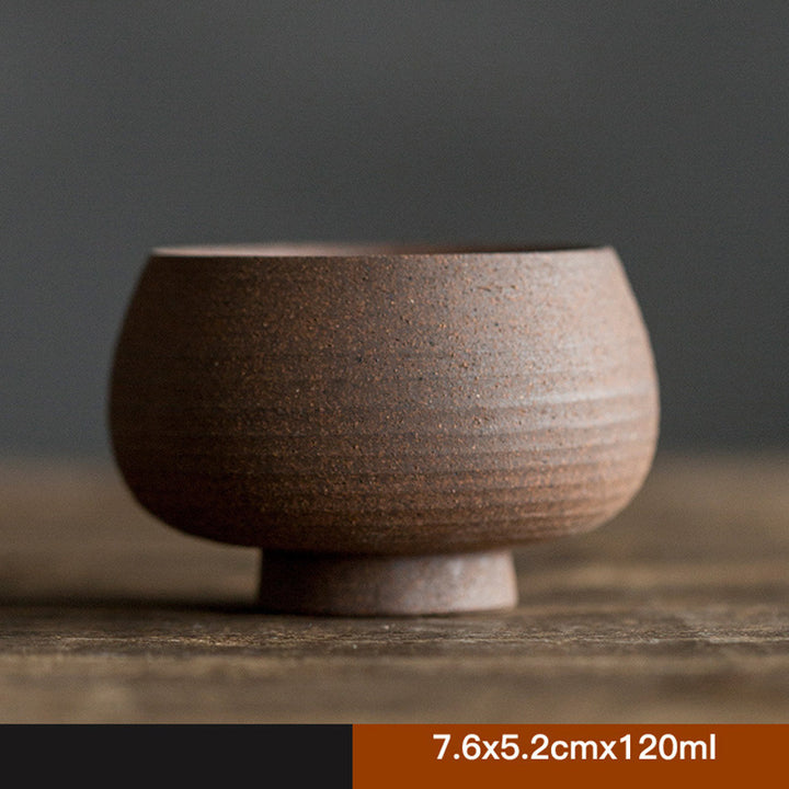 Buddha Stones Handcrafted Retro Brown Ceramic Teacup Kung Fu Tea Cup - 7.6x5.2cmx120ml - image 11