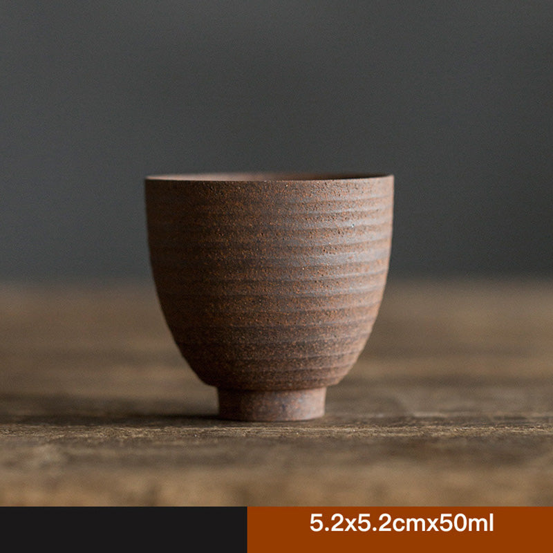 Buddha Stones Handcrafted Retro Brown Ceramic Teacup Kung Fu Tea Cup - 5.2x5.2cmx50ml - image 13