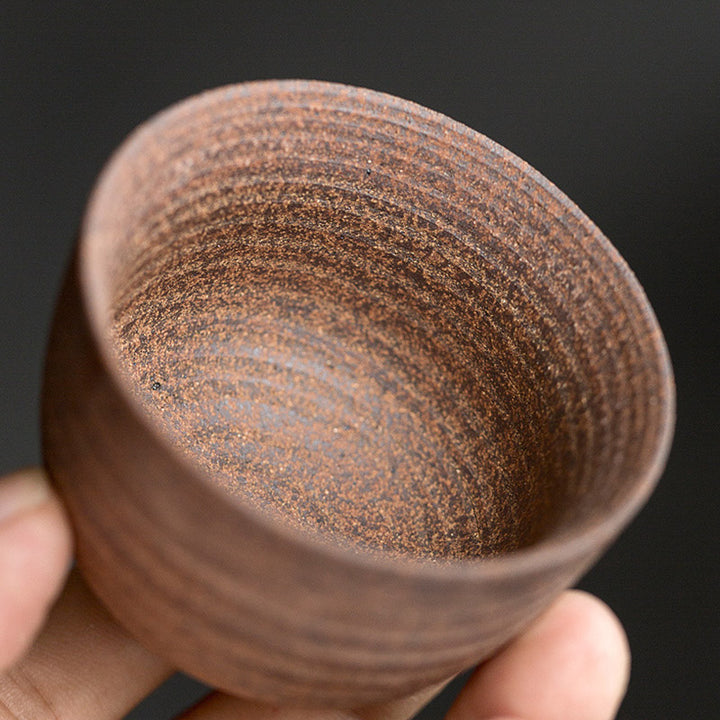 Buddha Stones Handcrafted Retro Brown Ceramic Teacup Kung Fu Tea Cup - image 3