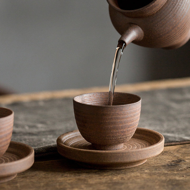 Buddha Stones Handcrafted Retro Brown Ceramic Teacup Kung Fu Tea Cup - image 6