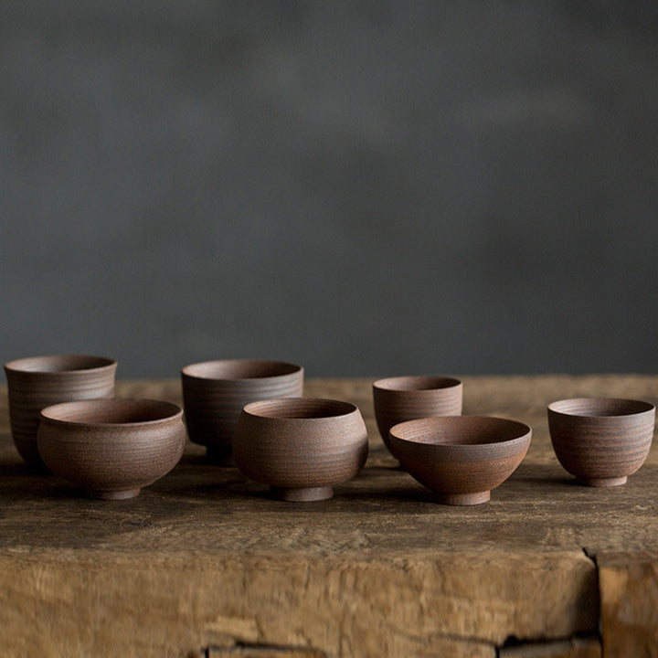 Buddha Stones Handcrafted Retro Brown Ceramic Teacup Kung Fu Tea Cup - image 16