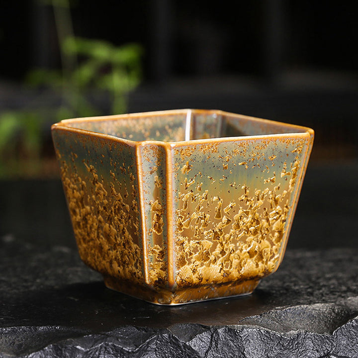 Buddha Stones Colorful Brown Ceramic Teacup Kung Fu Tea Cup Bowl - 7.4cm*5.7cm*150ml - Without Gift Box - image 16