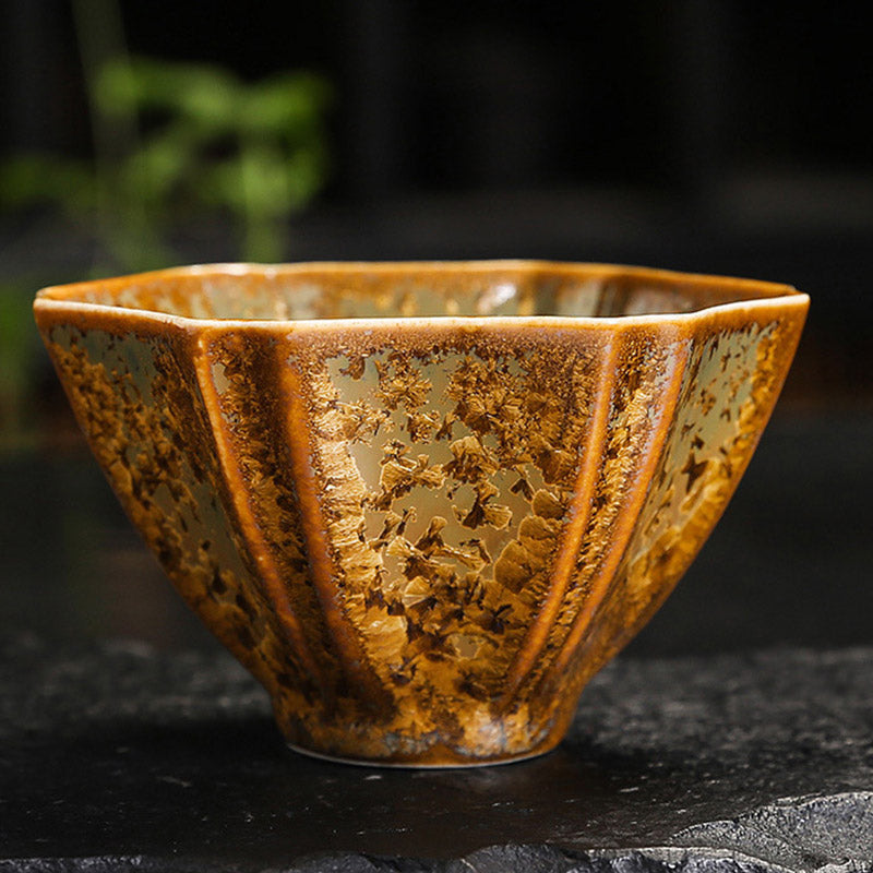 Buddha Stones Colorful Brown Ceramic Teacup Kung Fu Tea Cup Bowl - 9.2cm*5.5cm*120ml - Without Gift Box - image 18