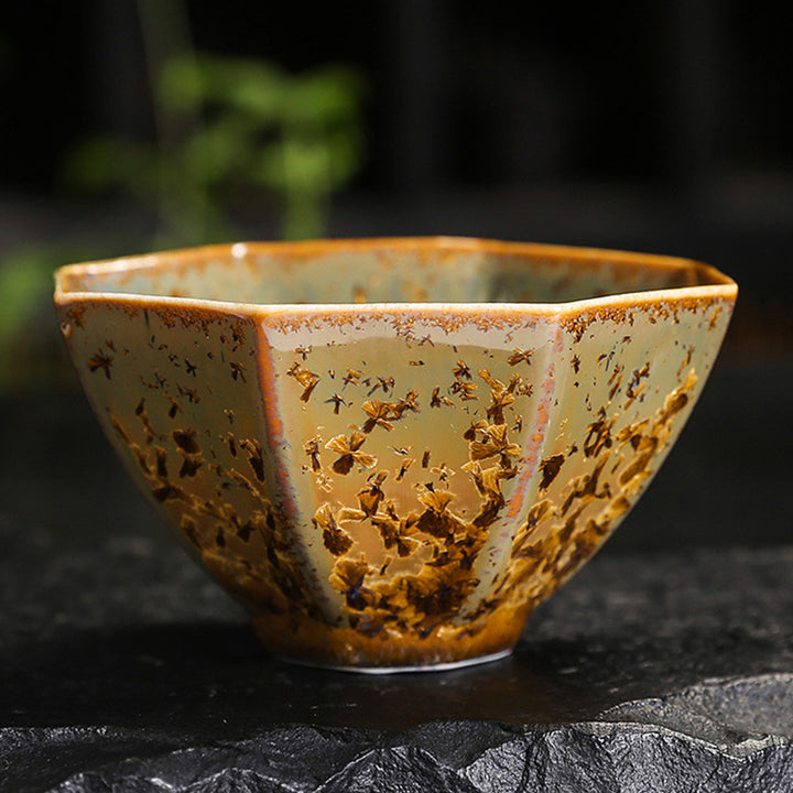 Buddha Stones Colorful Brown Ceramic Teacup Kung Fu Tea Cup Bowl - 9cm*4.8cm*100ml - Without Gift Box - image 21