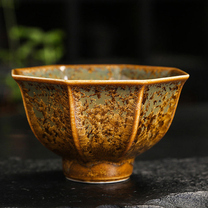Buddha Stones Colorful Brown Ceramic Teacup Kung Fu Tea Cup Bowl - 8.9cm*5.3cm*120ml - Without Gift Box - image 24