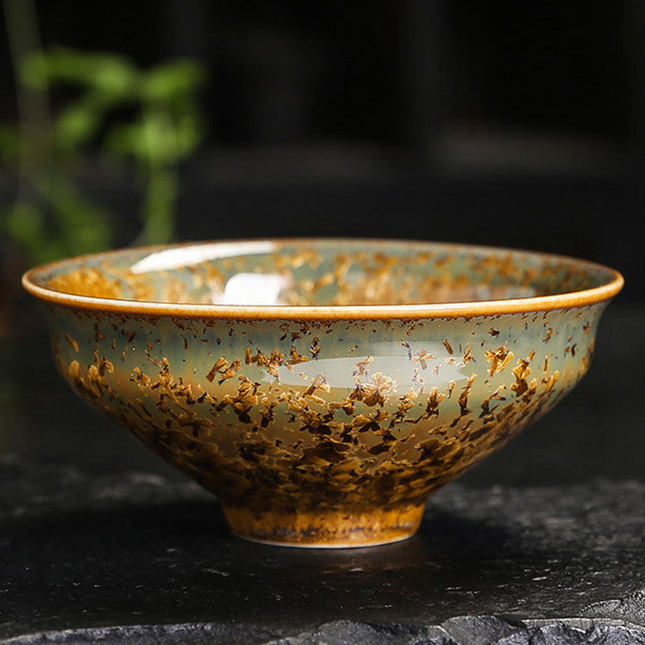 Buddha Stones Colorful Brown Ceramic Teacup Kung Fu Tea Cup Bowl - 10.5cm*4.5cm*125ml - Without Gift Box - image 27
