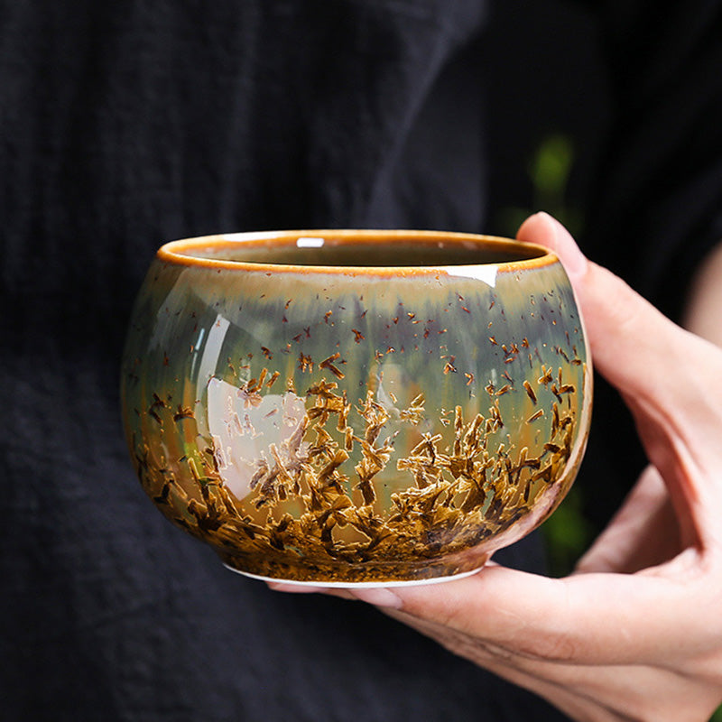 Buddha Stones Colorful Brown Ceramic Teacup Kung Fu Tea Cup Bowl - image 2
