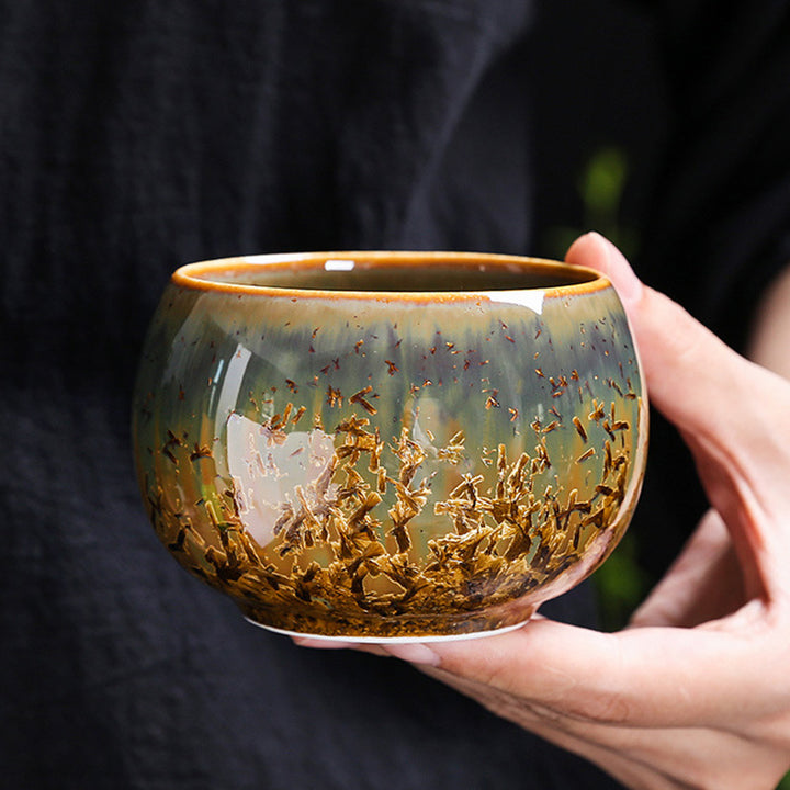 Buddha Stones Colorful Brown Ceramic Teacup Kung Fu Tea Cup Bowl - image 2