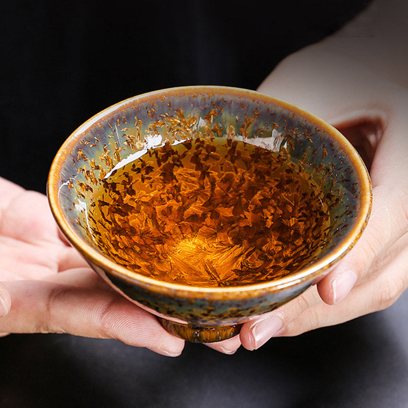 Buddha Stones Colorful Brown Ceramic Teacup Kung Fu Tea Cup Bowl - image 9