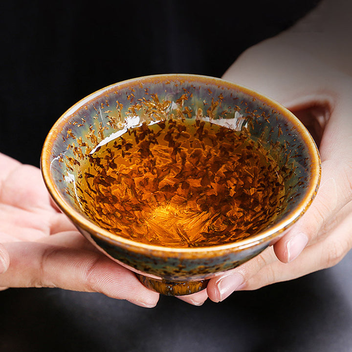 Buddha Stones Colorful Brown Ceramic Teacup Kung Fu Tea Cup Bowl - image 9