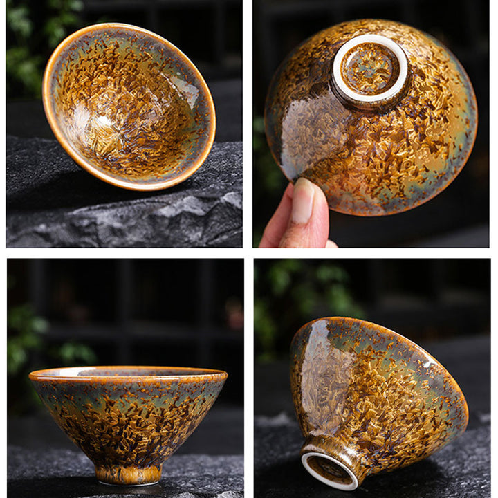 Buddha Stones Colorful Brown Ceramic Teacup Kung Fu Tea Cup Bowl - image 11