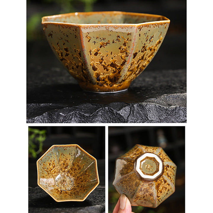 Buddha Stones Colorful Brown Ceramic Teacup Kung Fu Tea Cup Bowl - image 22