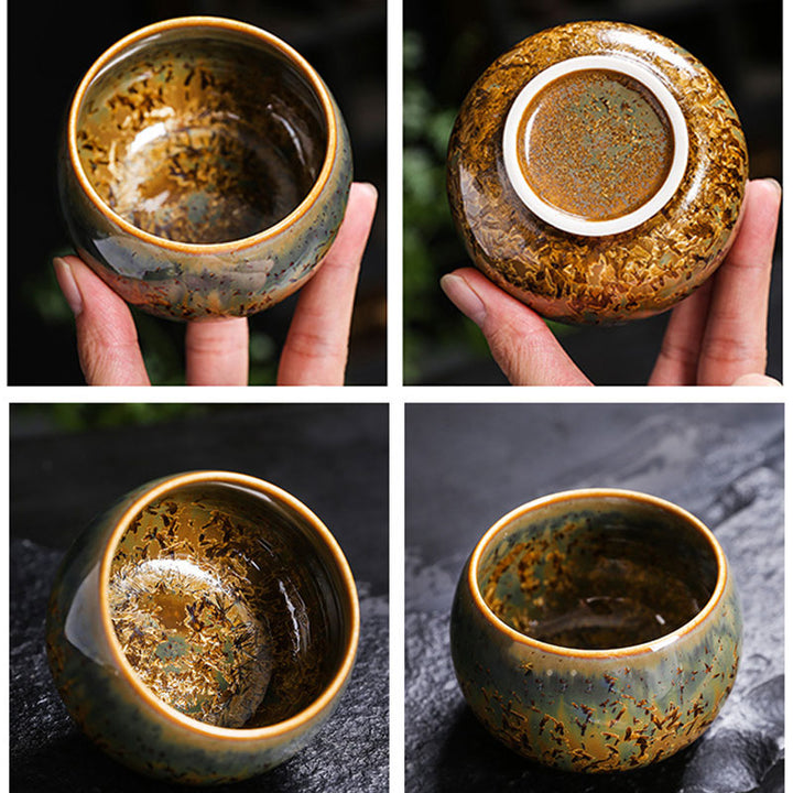 Buddha Stones Colorful Brown Ceramic Teacup Kung Fu Tea Cup Bowl - image 4
