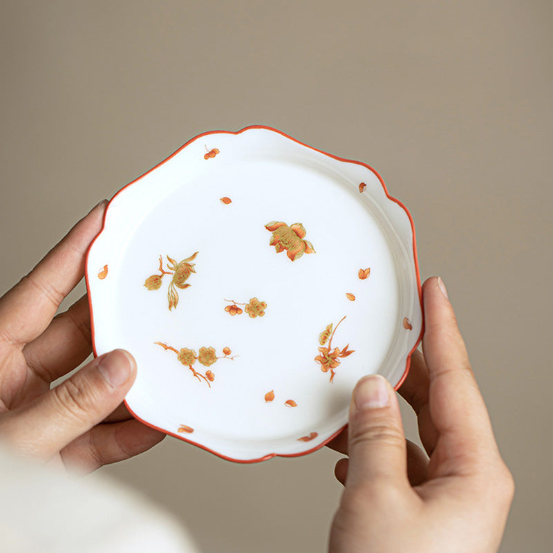 Buddha Stones White Porcelain Flowers Ceramic Gaiwan Sancai Teacup Kung Fu Tea Cup And Saucer With Lid - image 7