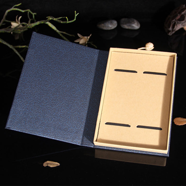 Buddha Stones The Tree of Life Ebony Wood Small Leaf Red Sandalwood Bookmarks With Gift Box - image 13
