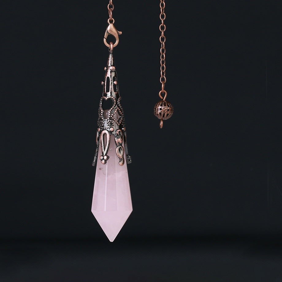 Buddha Stones Natural Tiger's Eye Stone Healing Necklace - Pink Crystal - image 4