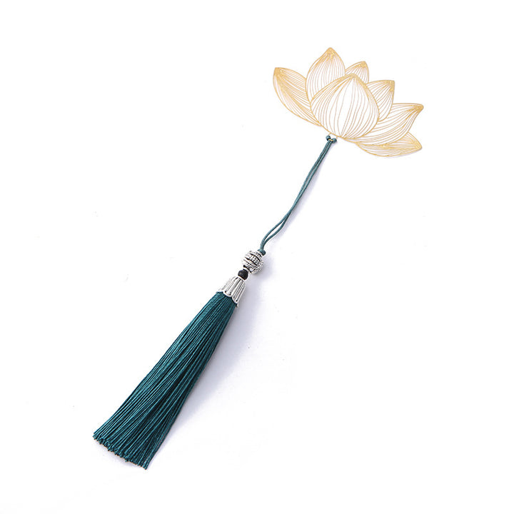 Buddha Stones Lotus Flower New Beginning Metal Brass Hollow Bookmark - image 5
